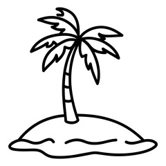 Cute Summer Life Doodle Activities hand drawn black and white outline