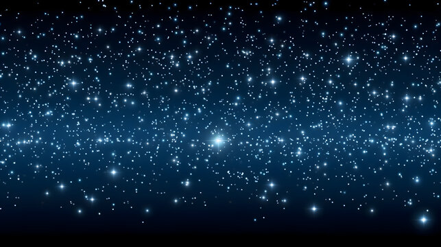 A breathtaking expanse of twinkling stars scattered across a deep blue gradient,  creating a serene and aweinspiring cosmic panorama