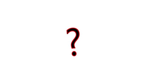 Bold Red and Black Question Mark on White Background symbol punctuation