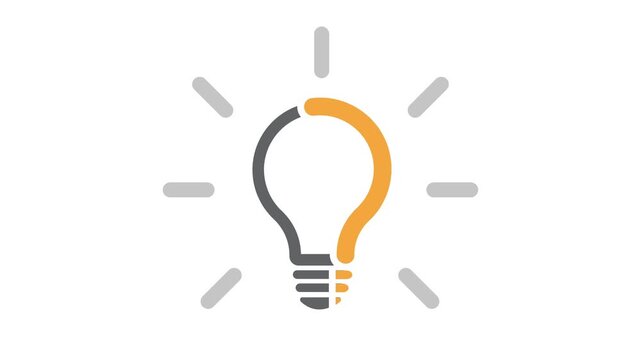 Light bulb and question mark. Idea generation and creativity, icon, video.
