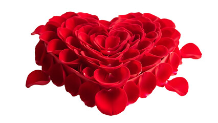 heart of red rose petals