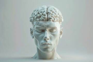 Obraz premium 3d rendered illustration of a male head shape with active brain 