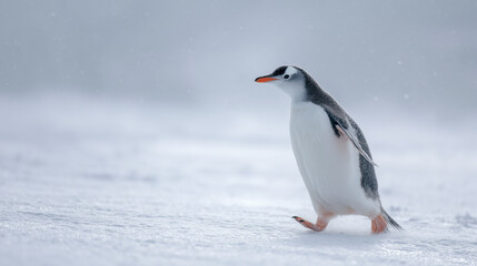 雪の中を歩くペンギン / Penguin Walking in the Snow