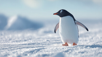 雪の中を歩くペンギン / Penguin Walking in the Snow