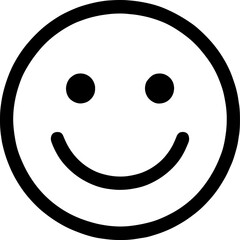 Obraz premium Smiling face emoticon symbol with curved line and dots for eyes