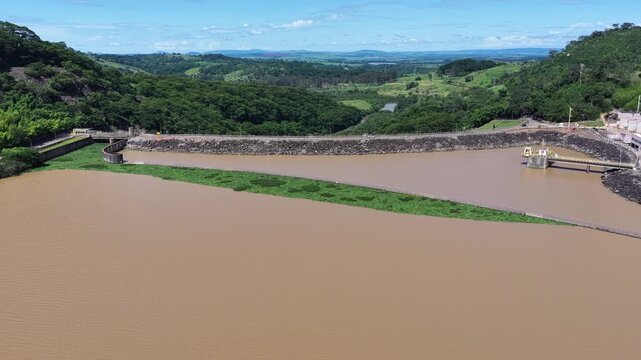 Euclides Da Cunha Hydroelectric Of Sao Jose Do Rio Pardo In Sao Paulo Brazil. Energy Generation. Dam Landscape. Hydroelectric Skyline. Euclides Da Cunha Hydroelectric At Sao Jose Do Rio Pardo. 