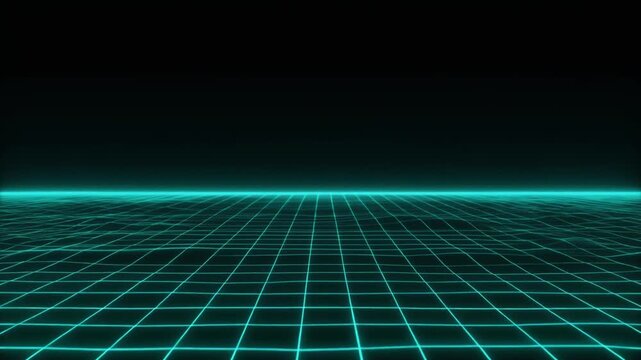 Cyan Neon Cyber Grid Ring Frame