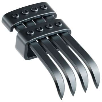 Tekko Kagi ninja weapon, hand claws used for stealth, climbing, and combat. Perfect 3D or 2D icon for ninja, shinobi, assassin, or fantasy-themed mobile and PC game assets.