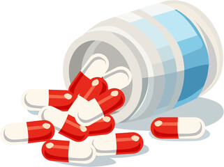 red pills in a bottle