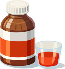 syrup medicine with bottle
