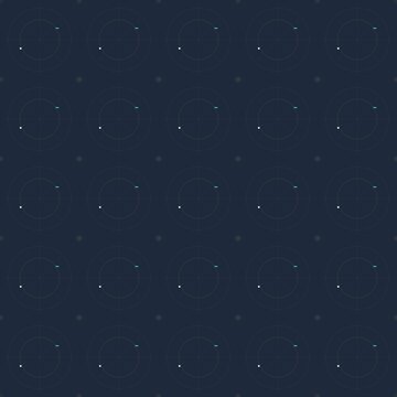Seamless Radar Signal Mustard Teal Technical Pattern