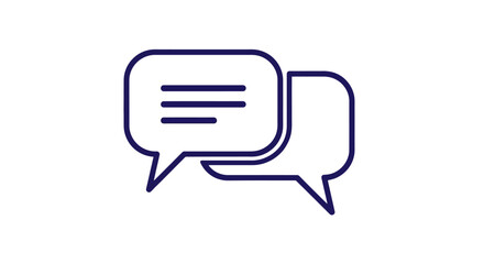 Naklejka premium Two speech bubbles, one with horizontal lines representing text, symbolizing communication and conversation.