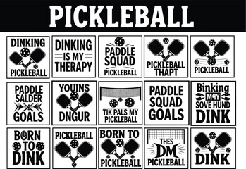 Fototapeta premium Pickleball SVG Bundle with Fun Sayings and Graphics for Apparel and Decor