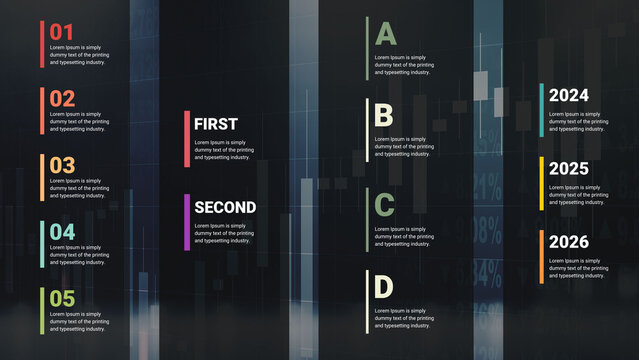 Sidebar Multi-Step List Infographic With Text Blocks