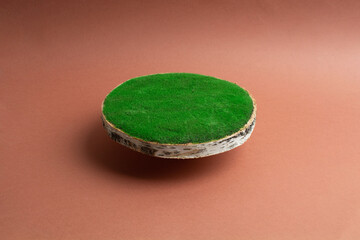 minimalist simple wooden podium mockup product showcase