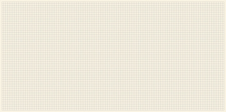 Vintage blueprint grid paper background in beige ivory color. Vector technical drafting paper texture for architecture project, engineering sketch, and school math. Retro square coordinate scale patte