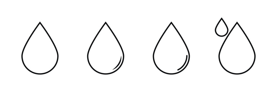 Water drop shape icons multiple style collection. icon in vector. Logotype. Water drop icon concept. editable vector trendy. Minimal teardrop icon set of liquid drops in simple vector. EPS 10. 