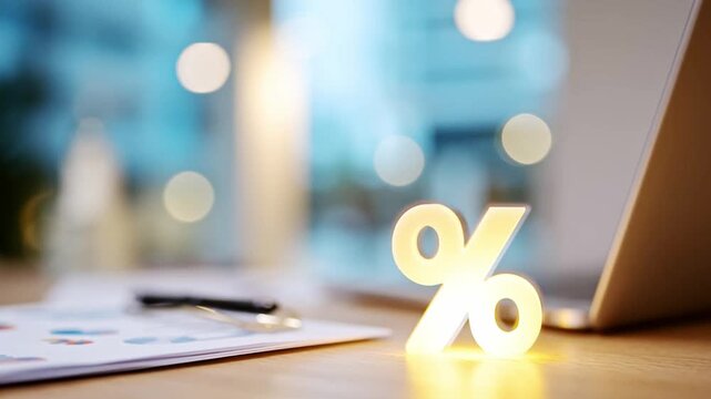 Figures Showing Percentage on Table Next to Laptop and Documents at Office Generative AI