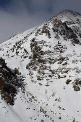 Snow-covered mountains in the Pyrenees, Andorra - Winter landscape