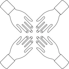 Obraz premium Helping Hands Teamwork Support Unity Line Icon