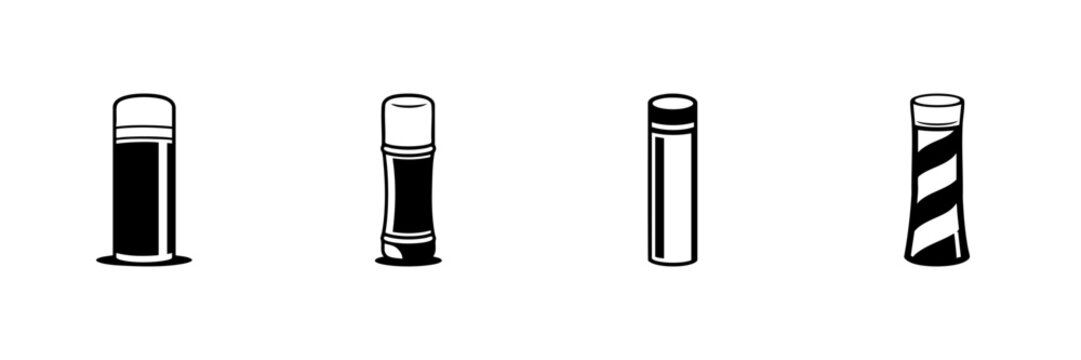 Traffic Bollards In Hand Drawn Style Set. Urban Safety, Roadway Protection, Pedestrian Guidance Doodle Sketch Collection. Isolated Vector Illustration