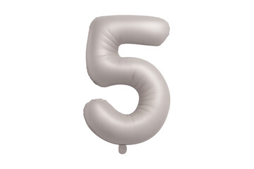 Fototapeta premium White number five balloon floating for celebration