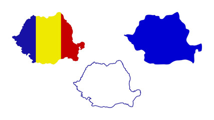 Obraz premium set of Romania map isolated on white background