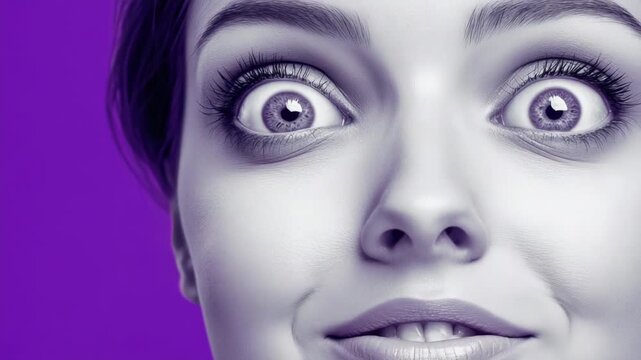 Video A person with a shocked expression, captured in a tight shot