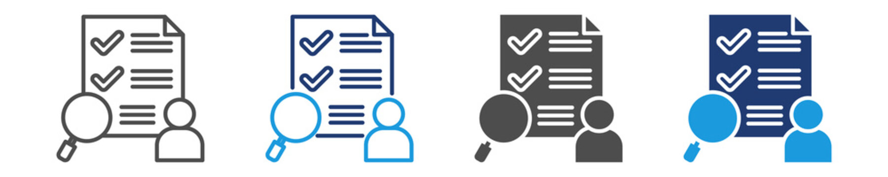 human resources survey icon set multiple style