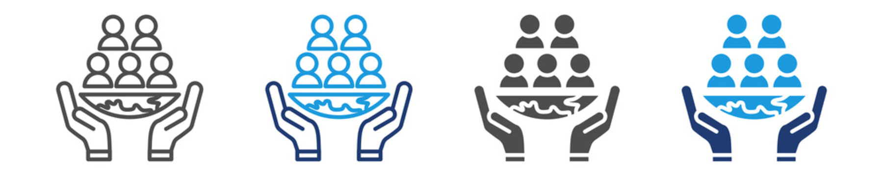 population icon set multiple style