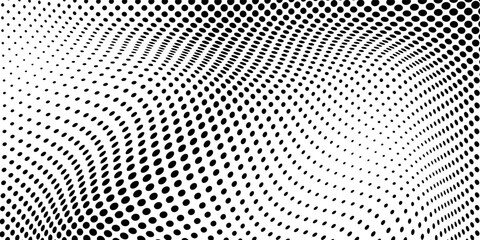 Flowing dots particles wave pattern 3D curve halftone black gradient curve shape isolated on white background. Vector in concept of technology, Futuristic technology concept modern. eps 10