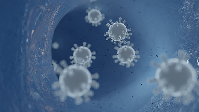 Bacteria virus or germs microorganism cells close-up