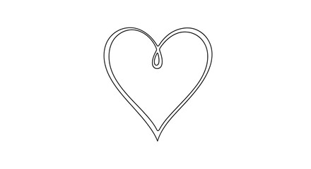 Simple Black Continuous Line of a Heart Shape with a Knot Detail love line continuous line minimalist