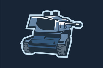 Fototapeta premium World War II Heavy Tank vector illustration, simple tank clipart