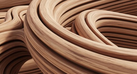 Twisting layered wood abstract design