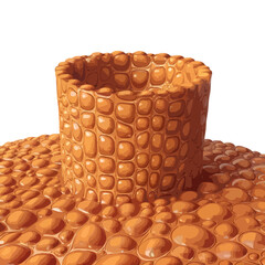 Textured cylindrical object isolated on white background, Vector, illustration