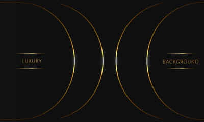 Black Premium background with luxury polygonal pattern and gold lines. Low gradient shapes luxury gold lines vector.