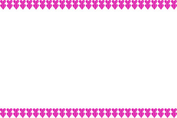 Pink Heart Border Frame Template - Romantic White Background for Mother's Day & Valentine's