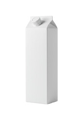 Naklejka premium A pristine, tall, rectangular aseptic packaging carton, matte white, blank, with precise 90-degree edges and a peaked gable top, on a transparent infinity background, concept for packaging design