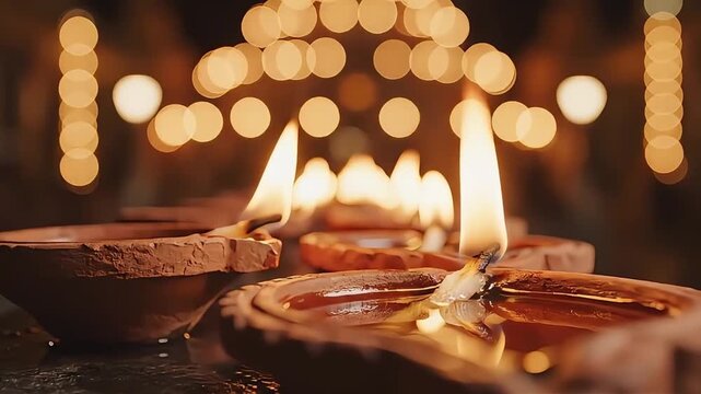 Guru Ravidas Jayanti celebration with lit diyas in traditional setting closeup
