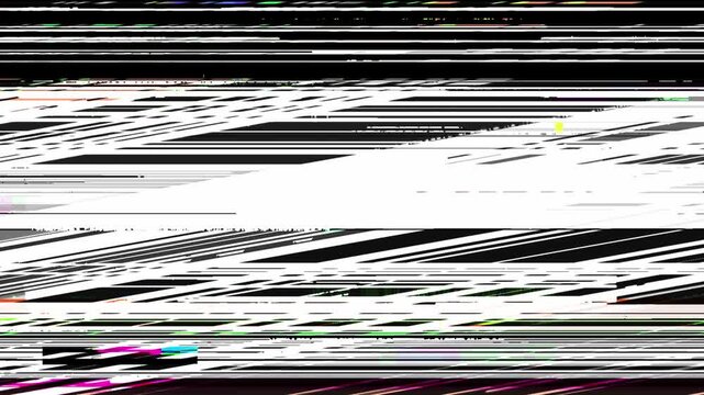 VHS Error Glitch Transition, Night City Street Reflections Neon Rain and Motion, suitable for synthwave vibes, rainy night moods, and blade runner styles.