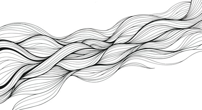 Abstract flowing wave line art vector background