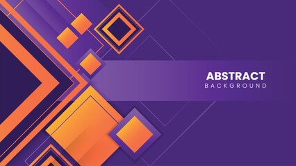 Abstract geometric background featuring a modern combination of purple and orange colors, with dynamic lines, shapes, and futuristic