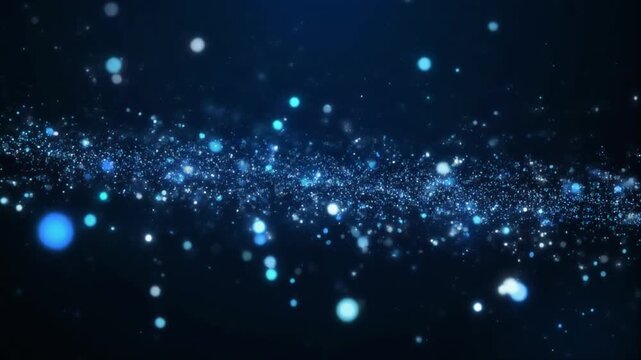 Abstract Glowing Blue Particle Stream Background