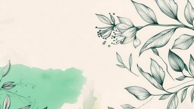 Video A simple of flowers and leaves in monochrome