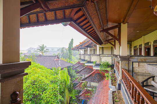 Traditional Balinese Entrance Gate with Rain