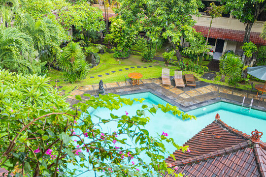 Traditional Balinese Entrance Gate with Rain