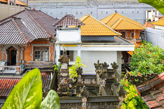 Traditional Balinese Entrance Gate with Rain