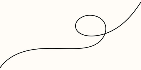 Line cable drawing and squiggle curve long with abstract tangle thin Wavy curvy thread and line pattern vector with loop squiggly cable Wire line doodle and rope squiggle divider with element © alia.kurianova