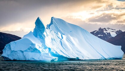 Majestic Iceberg Floating in the Arctic Waters - A Frozen Landscape.